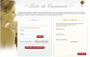 Lista de Casamento Americanas