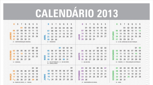 Calendário 2013 Calendário 2013
