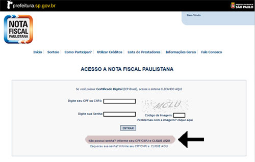 Nota Fiscal Paulistana - Cadastro