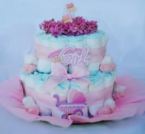 Bolo de Fraldas para Chá de Bebê