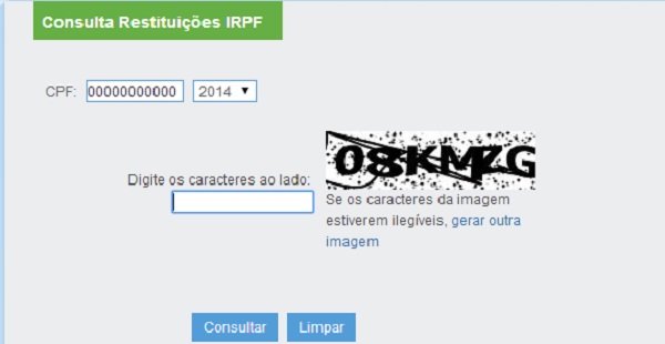 Consulta no site da Receita. (Imagem: Reprodução)